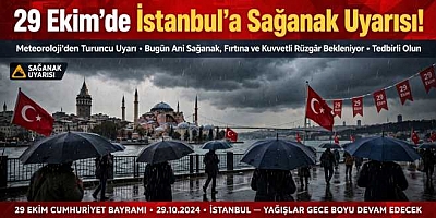 29 Ekim’de İstanbul’a Sağanak Uyarısı! 