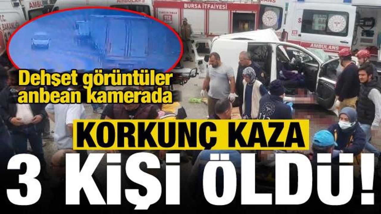 Bursa'da kahreden kaza: 3 ölü, 4 yaralı! Dehşet görüntüler kamerada...