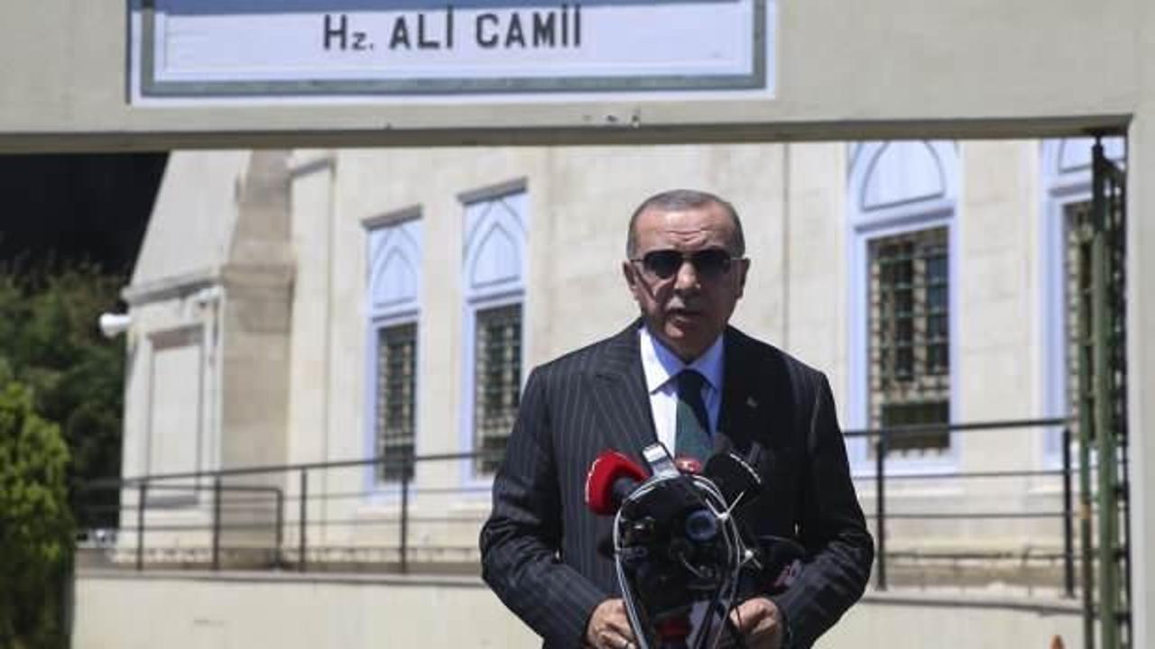 Cumhurbaşkanı Erdoğan, cuma namazını Hz. Ali Camisi'nde kıldı