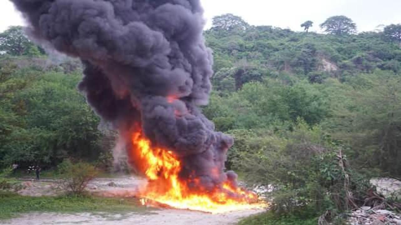 El Salvador'da 67.5 milyon dolarlık uyuşturucu ateşe verildi
