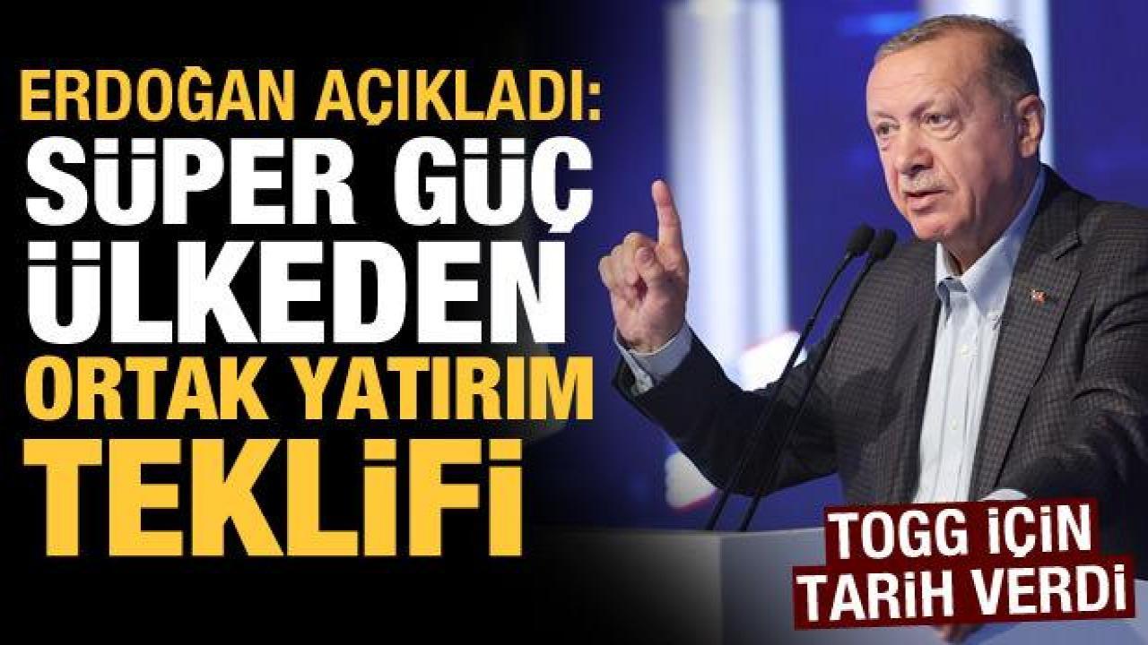 Erdoğan açıkladı: Süper güç ülkelerden Türkiye'ye ortak yatırım teklifi