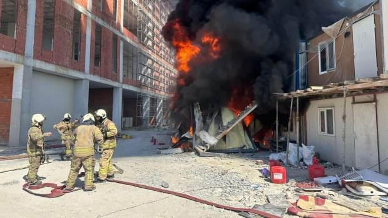 Esenyurt'ta işçilerin kaldığı konteynerde yangın çıktı