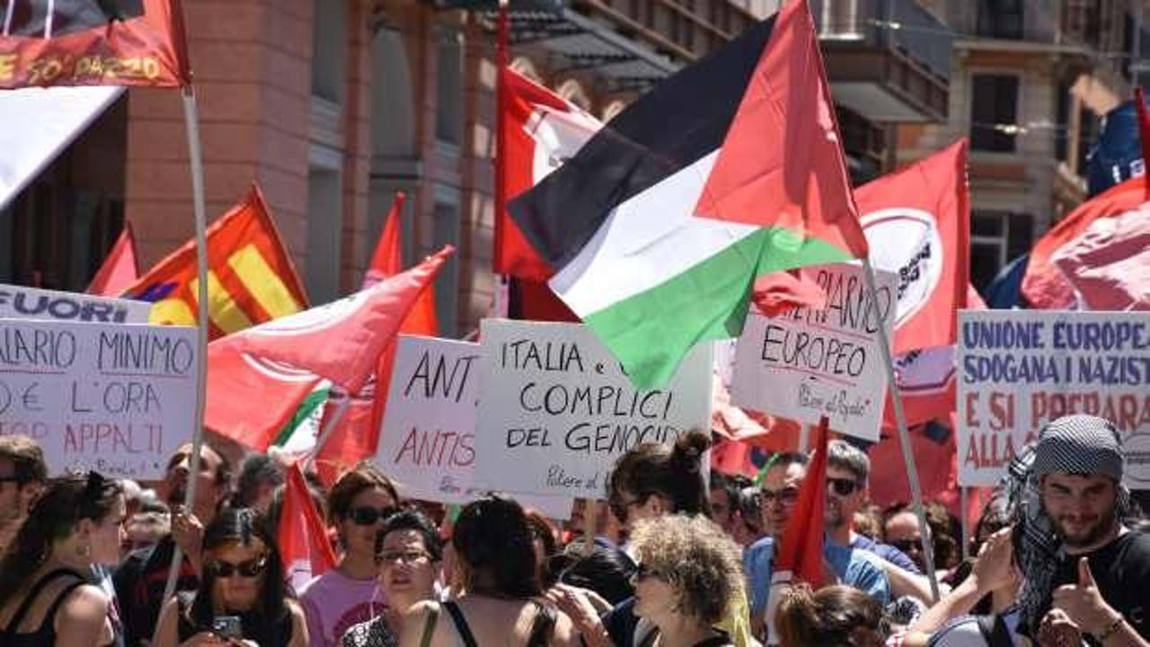 İtalya'da Filistin’e destek gösterisi