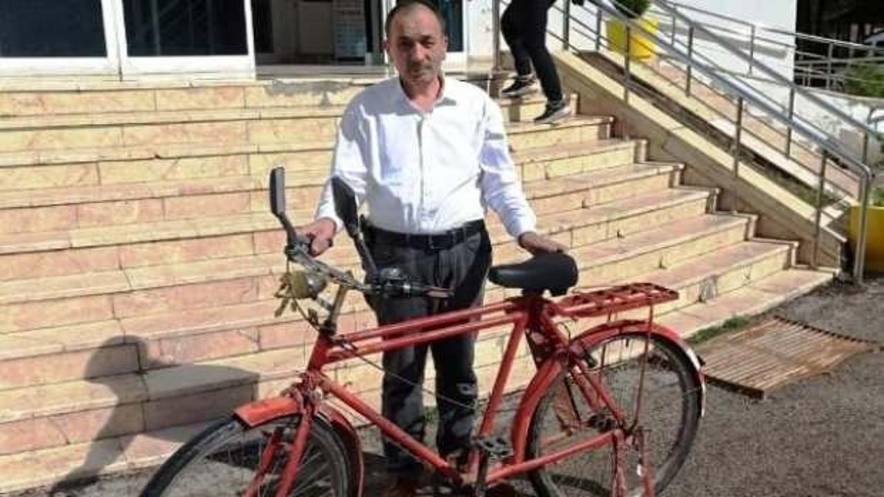 Muhtarın çalınan 30 yıllık bisikleti bulundu