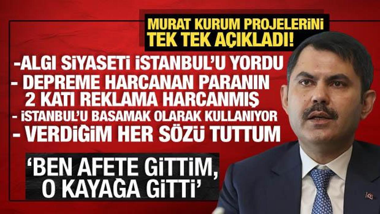 Murat Kurum'dan İmamoğlu'na tepki! 'Ben afete gittim o kayağa gitti'